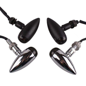 Planet Gates Black Bullet Metal LED Lens Motorcycle Turn Signal Indicator Flasher Light For Mini Sportster Harley Bobber Chopper For Honda Yamaha