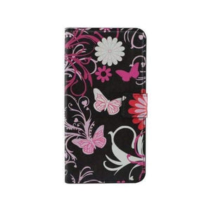 Planet Gates Black Butterfly Painted PU Leather Lether Wallet Case For Sony Xperia T3 D5106 Jellyfish Colorful Best Heart Cheap Luxury Flower
