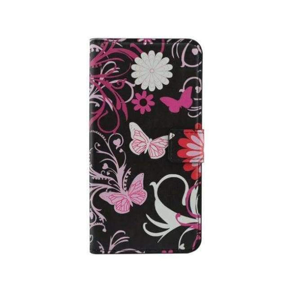 Planet Gates Black Butterfly Painted PU Leather Lether Wallet Case For Sony Xperia T3 D5106 Jellyfish Colorful Best Heart Cheap Luxury Flower
