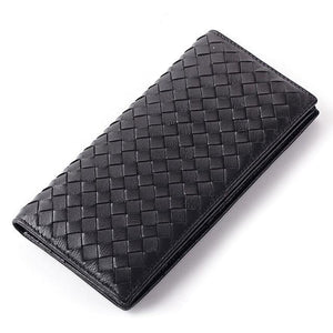 Planet Gates Black C Sheepskin Weave Men Wallets Fashion Male Clutch Wallet Genuine Sheep Leather Purses Card Holder Purses Coin Purse