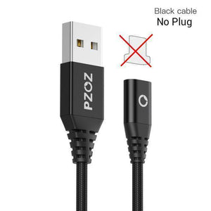 Planet Gates Black cable No Plug / 1M PZOZ Magnetic Cable Micro usb Type C Fast Charging Adapter Phone Microusb Type-C Magnet Charger usb c For iphone Samsung xiaomi