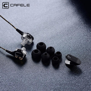 Planet Gates Black CAFELE 4D Professional Enthusiast In-Ear Wired Earphone Dual Dynamic Metal Heavy Bass High fidelity Sound Quality Music Earphone