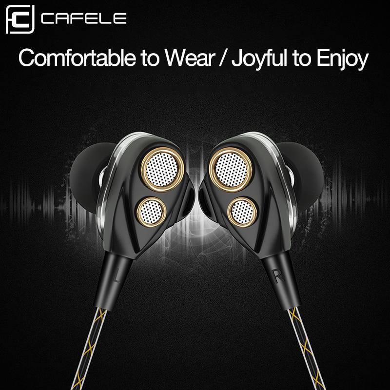 Planet Gates Black CAFELE Professional In-Ear Wired Earphone Metal Heavy Bass High fidelity Sound Quality Music Earphone for smart phone