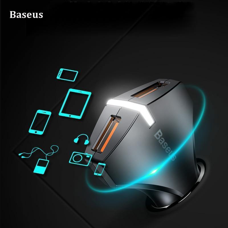 Planet Gates Black / Car Charger Quick Charge 3.0 Dual USB Port Car Charger 5V3A QC3.0 Turbo Fast Charging USB Charger for iPhone Samsung Xiaomi phone