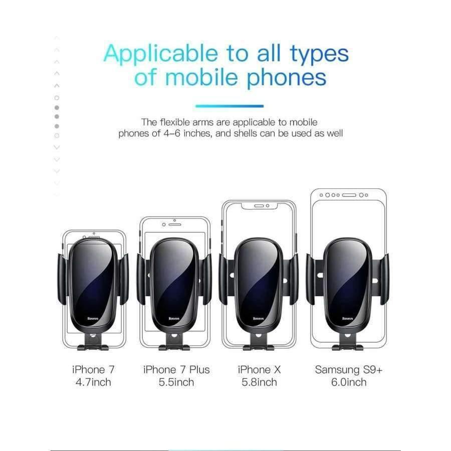 Planet Gates Black Car Phone Holder For iPhone X XS Max XR Samsung S9 S8 Gravity Air Vent Mount Phone Holder in Car Holder Cell Phone Stand