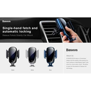 Planet Gates Black Car Phone Holder For iPhone X XS Max XR Samsung S9 S8 Gravity Air Vent Mount Phone Holder in Car Holder Cell Phone Stand