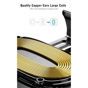 Planet Gates Black Car Phone Holder Wireless Fast Charger Gravity Mount Holder 10W Silicone 4.0 - 6.5 inch Adjustable Car Phone Holder