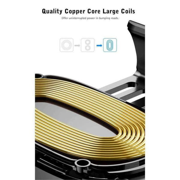 Planet Gates Black Car Phone Holder Wireless Fast Charger Gravity Mount Holder 10W Silicone 4.0 - 6.5 inch Adjustable Car Phone Holder