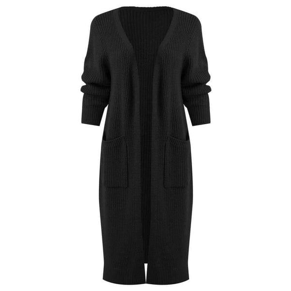 Planet Gates Black cardigan / M Long Cardigan Side Slit Duster Knit Cardigan Sweater Women Clothing Long Sleeves Female Cardigans 2018 Autumn Cardigan