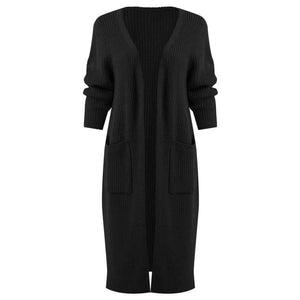 Planet Gates Black cardigan / M Long Cardigan Side Slit Duster Knit Cardigan Sweater Women Clothing Long Sleeves Female Cardigans 2018 Autumn Cardigan