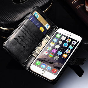 Planet Gates black case / For iPhone 6 6S Wallet Leather Case For iPhone 6 6S Plus Luxury Coque Cover for iPhone 6 S 6S Plus Phone Cases With Card Slot TOMKAS Brand
