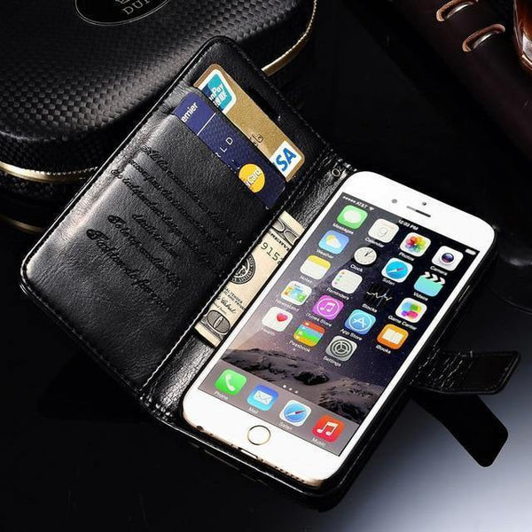 Planet Gates black case / For iPhone 6 6S Wallet Leather Case For iPhone 6 6S Plus Luxury Coque Cover for iPhone 6 S 6S Plus Phone Cases With Card Slot TOMKAS Brand