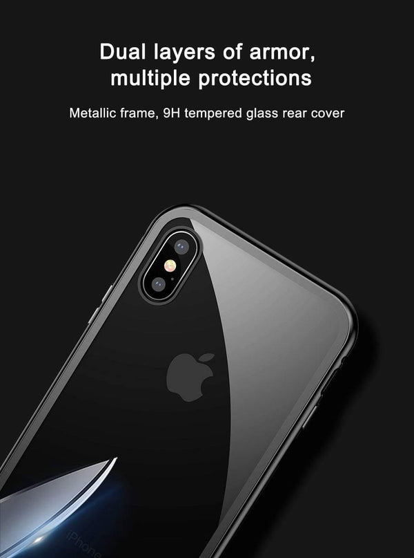 Planet Gates Black Case / For iPhone X Case Baseus Magneto Magnetic Adsorption Case For iPhone X Metal Bumper + 9H Tempered Glass Case For iPhone X Phone Cases