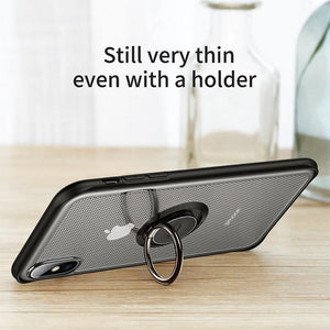 Planet Gates Black Case / For iPhone Xs 5.8 Baseus Creative Phone Case For iPhone Xs with Ring Holder Stand Matte Case For iPhone Xs Max Xs XR 2018 for Magnetic Car Holder