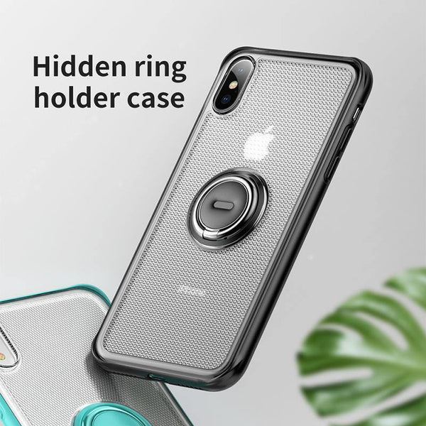 Planet Gates Black Case / For iPhone Xs 5.8 Baseus Creative Phone Case For iPhone Xs with Ring Holder Stand Matte Case For iPhone Xs Max Xs XR 2018 for Magnetic Car Holder