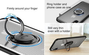 Planet Gates Black Case / For iPhone Xs 5.8 Baseus Creative Phone Case For iPhone Xs with Ring Holder Stand Matte Case For iPhone Xs Max Xs XR 2018 for Magnetic Car Holder