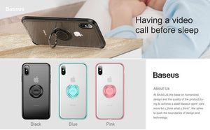 Planet Gates Black Case / For iPhone Xs 5.8 Baseus Creative Phone Case For iPhone Xs with Ring Holder Stand Matte Case For iPhone Xs Max Xs XR 2018 for Magnetic Car Holder