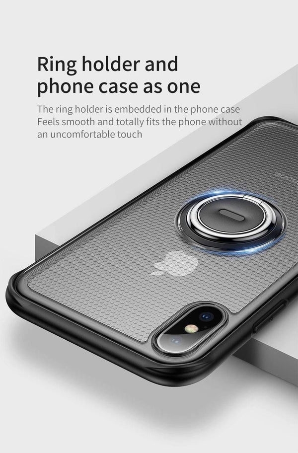 Planet Gates Black Case / For iPhone Xs 5.8 Baseus Creative Phone Case For iPhone Xs with Ring Holder Stand Matte Case For iPhone Xs Max Xs XR 2018 for Magnetic Car Holder