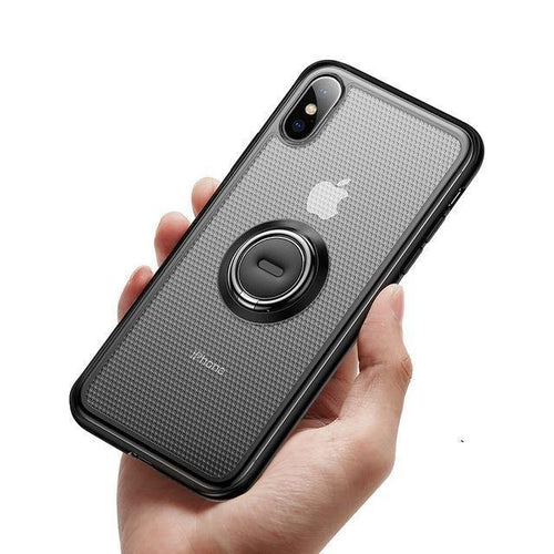 Planet Gates Black Case / For iPhone Xs 5.8 Baseus Creative Phone Case For iPhone Xs with Ring Holder Stand Matte Case For iPhone Xs Max Xs XR 2018 for Magnetic Car Holder