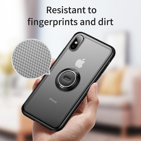 Planet Gates Black Case / For iPhone Xs 5.8 Baseus Creative Phone Case For iPhone Xs with Ring Holder Stand Matte Case For iPhone Xs Max Xs XR 2018 for Magnetic Car Holder