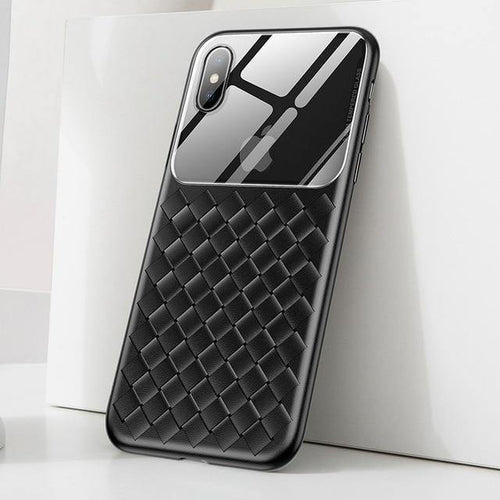 Planet Gates Black Case / For iPhone Xs 5.8 Baseus Grid Pattern Case For iPhone Xs Max Luxury Silicone + Tempered Glass Case For iPhone Xs Xs Max XR 2018 Phone Accessories