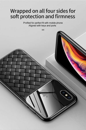 Planet Gates Black Case / For iPhone Xs 5.8 Baseus Grid Pattern Case For iPhone Xs Max Luxury Silicone + Tempered Glass Case For iPhone Xs Xs Max XR 2018 Phone Accessories