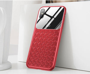 Baseus Grid Pattern Case For iPhone Xs Max Luxury Silicone + Tempered Glass Case For iPhone Xs Xs Max XR 2018 Phone Accessories - Planet Gates