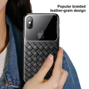 Planet Gates Black Case / For iPhone Xs 5.8 Baseus Grid Pattern Case For iPhone Xs Max Luxury Silicone + Tempered Glass Case For iPhone Xs Xs Max XR 2018 Phone Accessories