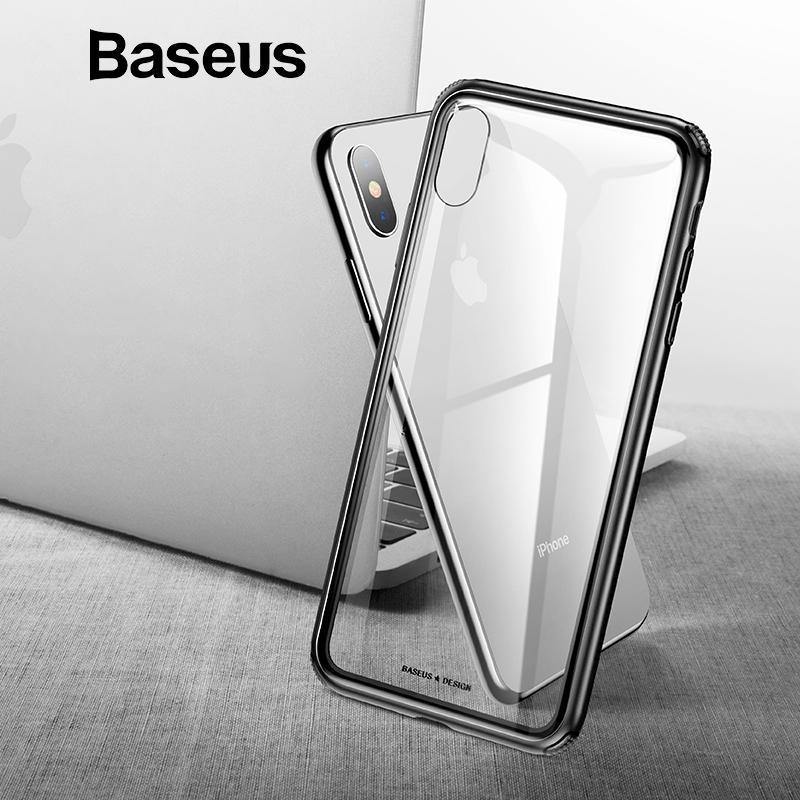 Planet Gates Black Case / For iPhone Xs 5.8 Baseus Luxury Original Tempered Glass Case For iPhone Xs Xs Max XR 2018 Phone Cover Anti Knock Back Phone Cases For iPhone Xs