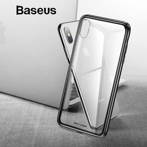 Planet Gates Black Case / For iPhone Xs 5.8 Baseus Luxury Original Tempered Glass Case For iPhone Xs Xs Max XR 2018 Phone Cover Anti Knock Back Phone Cases For iPhone Xs