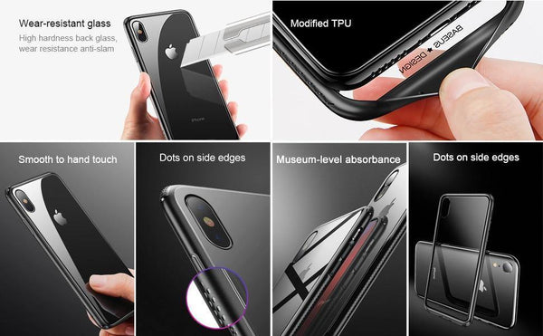Planet Gates Black Case / For iPhone Xs 5.8 Baseus Luxury Original Tempered Glass Case For iPhone Xs Xs Max XR 2018 Phone Cover Anti Knock Back Phone Cases For iPhone Xs
