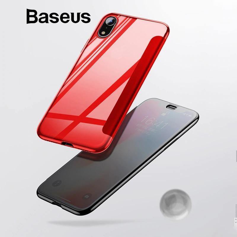 Planet Gates Black Case / For iPhone Xs 5.8 Baseus Luxury Tempered Glass Filp Case For iPhone Xs Xs Max 2018 Chic Full Coverage Protective Phone Case For iPhone Xs XR Cover