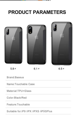 Planet Gates Black Case / For iPhone Xs 5.8 Baseus Luxury Tempered Glass Filp Case For iPhone Xs Xs Max 2018 Chic Full Coverage Protective Phone Case For iPhone Xs XR Cover