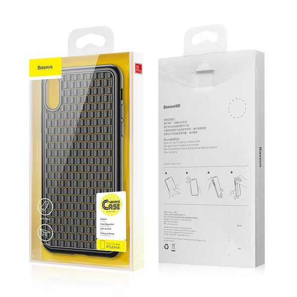 Planet Gates Black Case / For iPhone XS 5.8 Baseus Luxury Weaving Case For iPhone Xs Xs Max XR 2018 Elegant Grid Pattern Soft Silicone Phone Case For iPhone Xs XR Cover