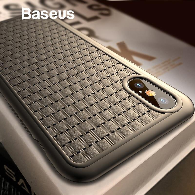 Planet Gates Black Case / For iPhone XS 5.8 Baseus Luxury Weaving Case For iPhone Xs Xs Max XR 2018 Elegant Grid Pattern Soft Silicone Phone Case For iPhone Xs XR Cover