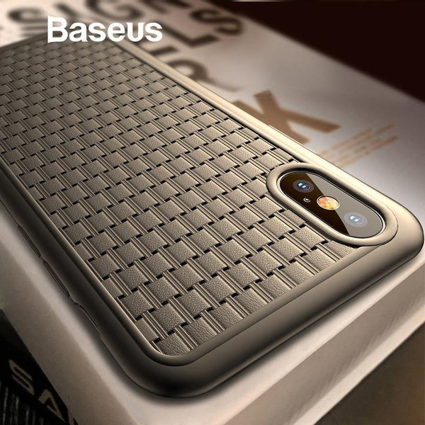 Planet Gates Black Case / For iPhone XS 5.8 Baseus Luxury Weaving Case For iPhone Xs Xs Max XR 2018 Elegant Grid Pattern Soft Silicone Phone Case For iPhone Xs XR Cover