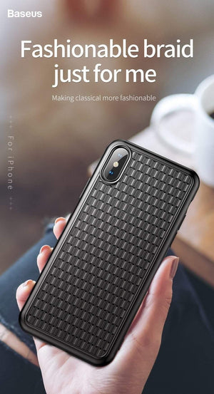 Planet Gates Black Case / For iPhone XS 5.8 Baseus Luxury Weaving Case For iPhone Xs Xs Max XR 2018 Elegant Grid Pattern Soft Silicone Phone Case For iPhone Xs XR Cover