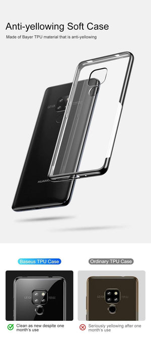 Planet Gates Black Case / For Mate 20 Baseus Luxury Plating TPU Case For Huawei Mate 20 Ultra Thin Soft Silicone Case For Huawei Mate 20 Pro Phone Cover Transparent