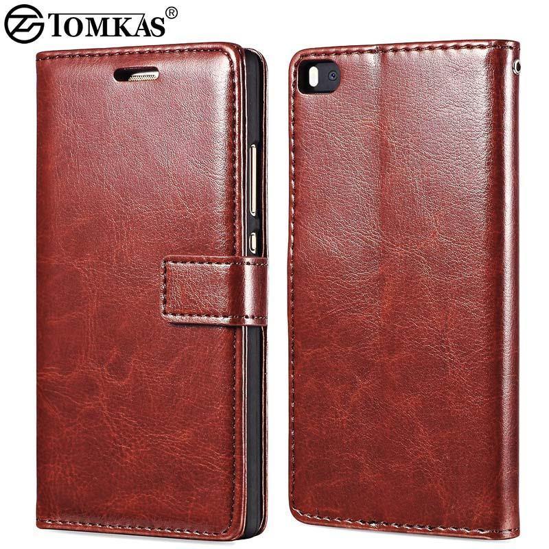 Planet Gates Black Case P8 lite TOMKAS Wallet Leather Case For Huawei P8 Lite 2015 Flip Cover Coque Phone Cases For Huawei P8 Lite 2015 With Card Holder