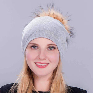 Planet Gates Black Casual Fur Pom Pom Ball Winter Cap Hat Knitted Winter Hat For Women Girl 's Knitted Beanies Hat Cap Casquette Female Beanies Cap