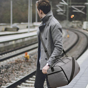 Planet Gates Black Casual Travel Bag Suit Storage Portable Waterproof Duffle Bag Dry and Wet Separation Luggage Bag