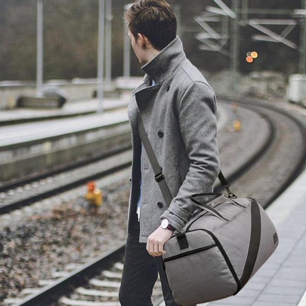 Planet Gates Black Casual Travel Bag Suit Storage Portable Waterproof Duffle Bag Dry and Wet Separation Luggage Bag