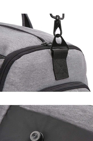 Planet Gates Black Casual Travel Bag Suit Storage Portable Waterproof Duffle Bag Dry and Wet Separation Luggage Bag