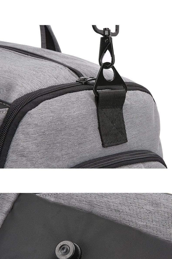 Planet Gates Black Casual Travel Bag Suit Storage Portable Waterproof Duffle Bag Dry and Wet Separation Luggage Bag