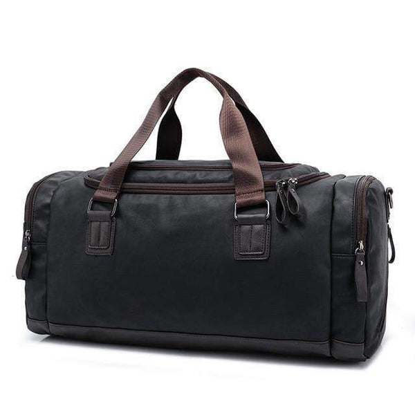 Planet Gates Black Casual Travel Duffel Bag PU Leather Men Handbags Big Large Capacity Travel Bags Black Mens Messenger Bag Tote JXY815