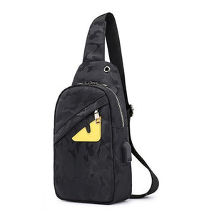 Planet Gates Black Chest Bag Travel Male Chest Bag Men's Messenger Bag Multi-function Waterproof Shoulder Bags