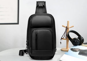 Planet Gates Black Chest Packs Men USB Charging Casual Shoulder Crossbody Bags Water Repellent Travel Messenger Bag Male n1820