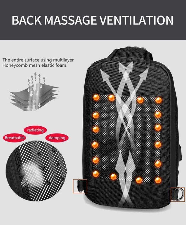 Planet Gates Black Chest Packs Men USB Charging Casual Shoulder Crossbody Bags Water Repellent Travel Messenger Bag Male n1820