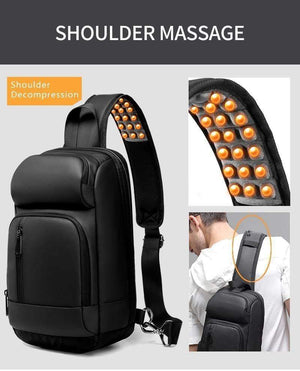 Planet Gates Black Chest Packs Men USB Charging Casual Shoulder Crossbody Bags Water Repellent Travel Messenger Bag Male n1820