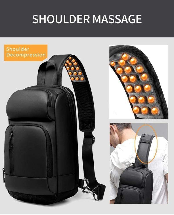 Planet Gates Black Chest Packs Men USB Charging Casual Shoulder Crossbody Bags Water Repellent Travel Messenger Bag Male n1820